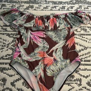 Tropical Print One Piece Swim Suit